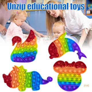 pop fidget juguetes arco iris push it burbuja antiestrés juguetes adultos niños reliver estrés sensorial juguete para autismo