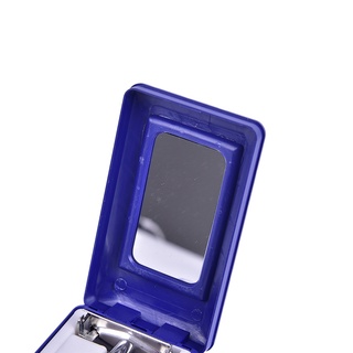 [Sun] navaja de afeitar de acero de doble borde cuchilla de seguridad afeitadora mango titular de la hoja espejo (2)