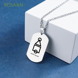 ROSANN Korean Squid Game Necklaces Men Hanging Pendant Stainless Steel Tag Women Gift Stainless Steel Ornaments Jewelry Unisex Couple Chain/Multicolor
