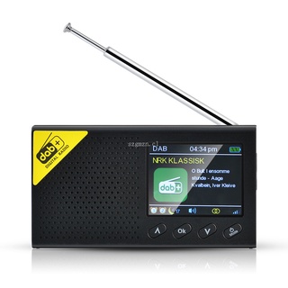 DAB / DAB + Radio digital portátil para el hogar con FM Pantalla de 2,4 pulgadas Pantalla de tiempo Batería recargable Altavoz compatible con Bluetooth