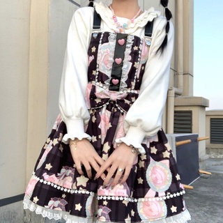 retro gótico de dibujos animados sin mangas bowknot encaje princesa té vestido de fiesta japonés dulce kawaii jsk lolita vestidos de las mujeres (5)