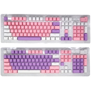 asai 104 pbt keycap rosa púrpura blanco tres colores coincidencia para teclado mecánico
