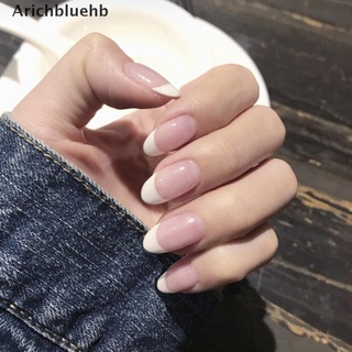 (arichbluehb) 24x francés natural rosa claro uñas falsas herramienta de manicura puntas de uñas postizas con pegamento en venta
