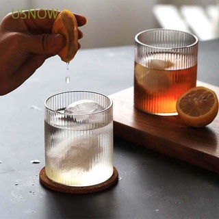 Usnow taza de vidrio reutilizable Vertical de rayas de bebida taza de té resistente al calor vasos de beber para jugo de leche exquisita taza de café transparente/Multicolor