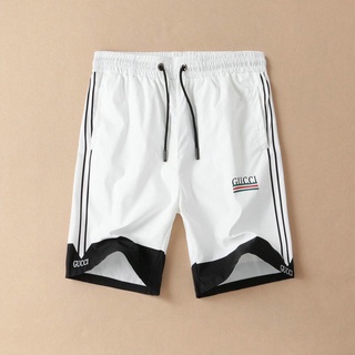 #2021 nuevo # gucci hombres verano de alta calidad casual deporte blanco pantalones cortos hombres calle-estilo suelto estiramiento cintura playa pantalones cortos