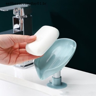 Salebesteveryday01.[br] Soporte De jabón en forma De hoja con Esponja Para jabón/baño (5)