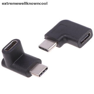 Ecmy adaptador convertidor USB tipo C macho a hembra de ángulo recto de 90 grados USB-C