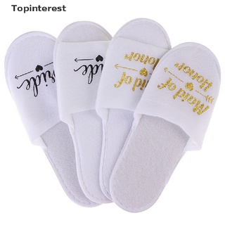 [topinterest] 1 par de pantuflas suaves para dama/niña/decoración de boda/fiesta/spa/pantuflas.