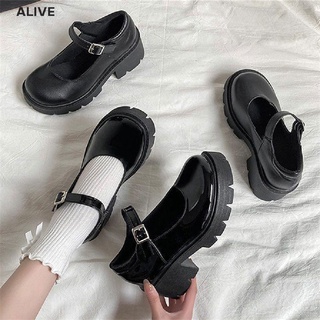 ALIVE 2021 Autumn Models Mary Jane Shoes Small Leather Shoes Women Women's Japanese High Heels Retro Platform Shoes Women Oxford Shoes