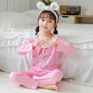 otoño niños pijamas ropa de dormir conjunto de dibujos animados ropa de niños casual juventud niña pijama conjunto ropa de dormir (1)