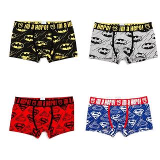 5 colores de los hombres de la ropa interior boxeadores Sexy underpant de algodón masculino bragas cortos de dibujos animados de impresión Superman Batman