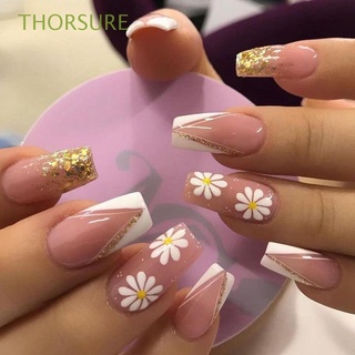 THORSURE 24pcs/Box French Ballerina Wearable Artificial Nail Tips Coffin False Nails Detachable Manicure Tool Full Cover Press On Nails Fake Nails