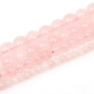 Aryastark rosa cuarzo rosa perlas sueltas piedra Natural perlas para hacer joyas 15" Strand 4 6 8 10 MM Pick Size