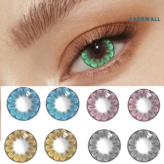 lacewall 1 par de lentes de contacto de ojos de uso anual suave hema grande flor de ciruelo belleza cosméticos lentes de contacto para mujer