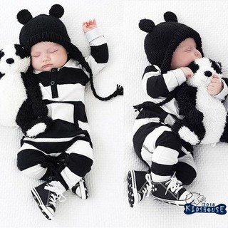 KHHH--nuevo bebé niños niñas recién nacido mameluco de rayas traje mono ropa