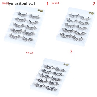 【flymesitbghy】 5 Pairs 6D s Natural Long Wispies Lashes Handmade Criss-cross Eyelashes [CL] (9)