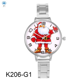 Santa Claus moda Casual relojes redondos Dial relojes buenos regalos Casual relojes de aleación correa de navidad