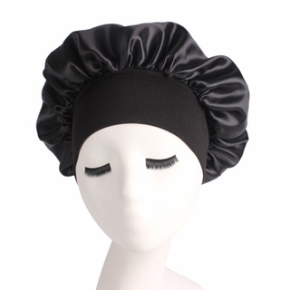 Women's Satin Solid Wide-brimmed Hair Band Sleep Cap Chemotherapy Hat Hair Cap