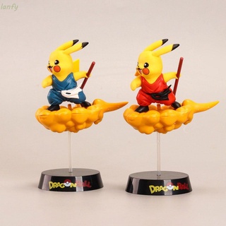 Lanfy regalos Dragonball figura Anime figura modelo Pikachu figuras de acción Pikachu Cos Goku Scultures Dragon Ball coleccionable modelo muñeca juguetes con Somersault nube muñeca adornos/Multicolor
