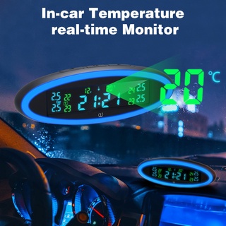 12v usb neumático sistema de monitoreo de presión del coche tpms pantalla lcd alarma de presión con atmósfera alerta lámpara sensor interno (9)