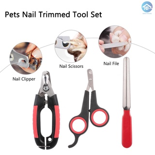 Cortaúñas profesional para perros y mascotas con cerradura de aseo tijeras lima de uñas 3 piezas herramienta para mascotas para animales gatos