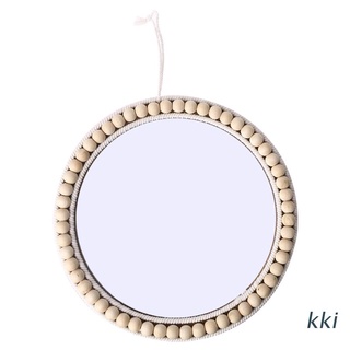 kki. 35 cm cuentas de ratán tejido vestidor redondo colgante de pared espejo arte decoración espejos de maquillaje para sala de estar vestidor dormitorio