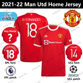 2021-22 manchester united jersey de casa s-4xl hombres jersey de fútbol mu jersey de alta calidad 2021 2022 hombre utd jersey