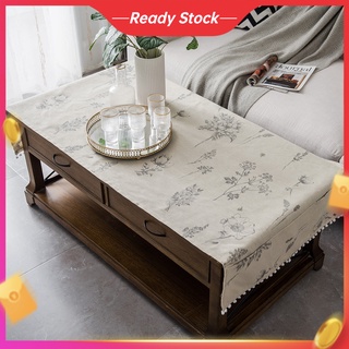 Mantel de mesa de café, mantel de lino con bolsillos, mantel Rectangular de té, lavadora, secadora, funda para nevera, cubierta de polvo
