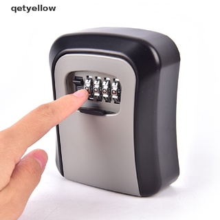 Qetyellow Key Lock Box Wall Mounted Aluminum Alloy Key Safe 4-digit Password Storage Box CL (2)