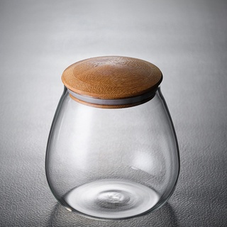 Botella De vidrio con forma De hongo Transparente con tapa/Grain botiyán 400 ml (9)