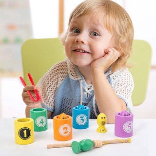 tr juguetes de madera magnéticos para pesca/insectos/bebés/niños/juego educativo