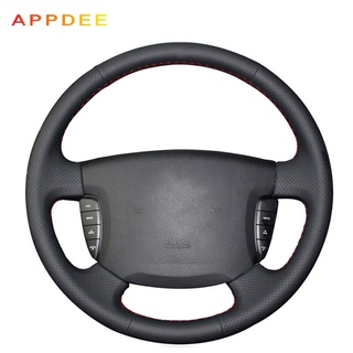 Black Artificial Leather Steering Wheel Cover for couro artificial preto para for ssangyong actyon kyron