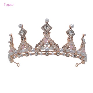 Super Jeweled Queen corona Rhinestone coronas de boda y Tiaras para las mujeres disfraz fiesta accesorios de pelo con piedras preciosas