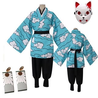 japón anime demon slayer uniforme urokodaki sakonji cosplay conjunto de disfraces haori abrigo halloween fiesta rendimiento kimetsu no yaiba (3)