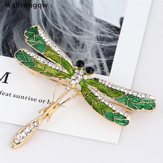wqw> broche de libélula esmalte collar de cristal broche nupcial pin mujer joyería regalo bien