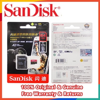 Tarjeta De memoria Micro Sd velocidad De 128gb Sandisk U3/C10 A2/64gb/256gb/512gb/170mb/S u3v30 A2 Sdxc Tf