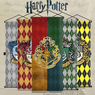 Banderas colgantes a cuadros de la serie de harry Potter Slytherin,Ravenclaw, Hufflepuff, Gryffindor, banderas de decoración de Hogwarts para bandera del festival del partido (1)