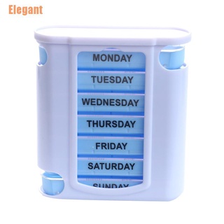 elegant(@)~portátil 7 días medicina médica píldora caja 28 rejillas semanales píldora caja de almacenamiento