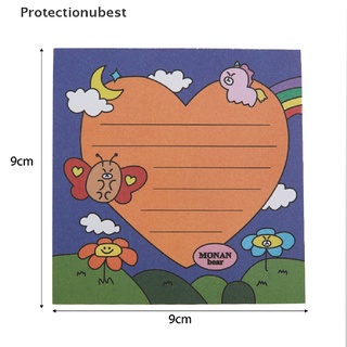 protectionubest 50 hojas/pad de dibujos animados colorido memo oficina mensaje notas regalo papelería npq