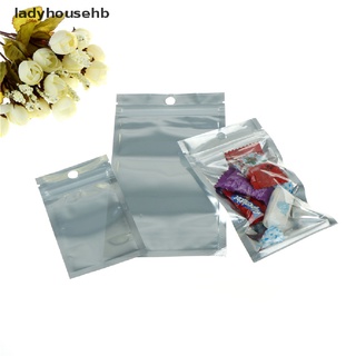 ladyhousehb 100x plata papel de aluminio mylar bolsa de vacío bolsas sellador cremallera paquete de almacenamiento de alimentos venta caliente