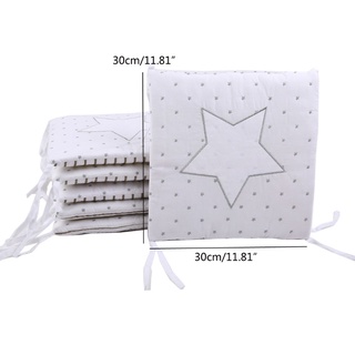 arca 6 piezas de diseño de estrellas para cama de bebé espesar parachoques cuna alrededor de cojín protector de cuna almohadas recién nacidos decoración de la habitación (2)