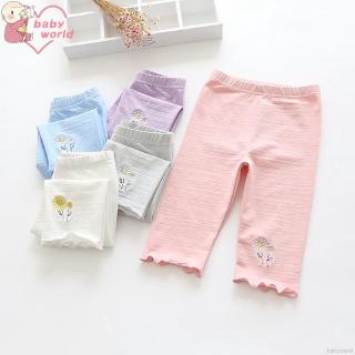 bebé niños niñas encantadora flor bordado patrón pantalones de algodón leggings 1-7t