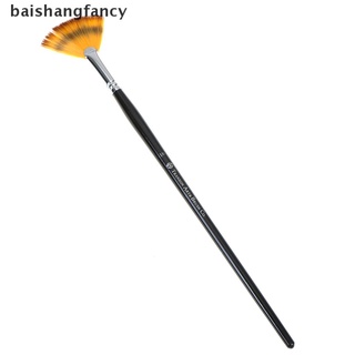 Bsfc Fan Shape Wooden Handle Paintbrush Pen Acrylic Water Oil Painting Brush Fancy (1)