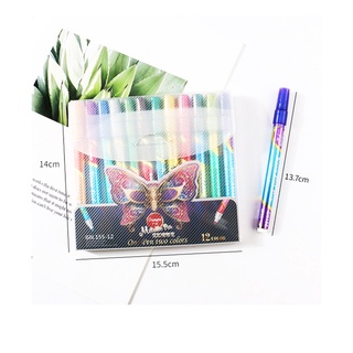 STEADY 12 Colors Glittering Marker Point Paint Marker Permanent Marker Pen DIY Art Marker Pen Stationery School Supplies (2)