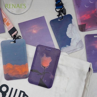 RENAES Fashion Bus Card Protection Cover Office Supplies with Lanyard Credit Card Holder Bank Card Meal Card Stationery Work Card Student ID Badge Card Holder