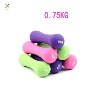 Fitness pesas hueso 0,75 kg para hombres mujeres antideslizante mancuernas púrpura