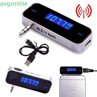 AUGUSTINE Mini transmisor FM Durable Mp3 Play transmisor inalámbrico portátil coche Kit AUX 3.5 mm para auriculares batería incorporada reproductor de música de carga USB