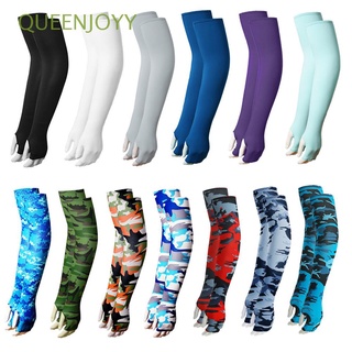 QUEENJOYY New Arm Cover Sportswear Outdoor Sport Arm Sleeves Warmer Running Summer Cooling Exposed thumb Basketball Sun Protection
