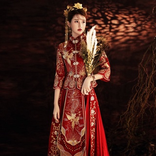 Mostrar ropa novia boda 2021 estilo chino vestido de novia vestido de novia