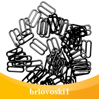 [BRLOVOSKI1] Paquete de 100 Clips de costura de Metal negro para lencería, gancho, Slider/O, anillos para correa de sujetador